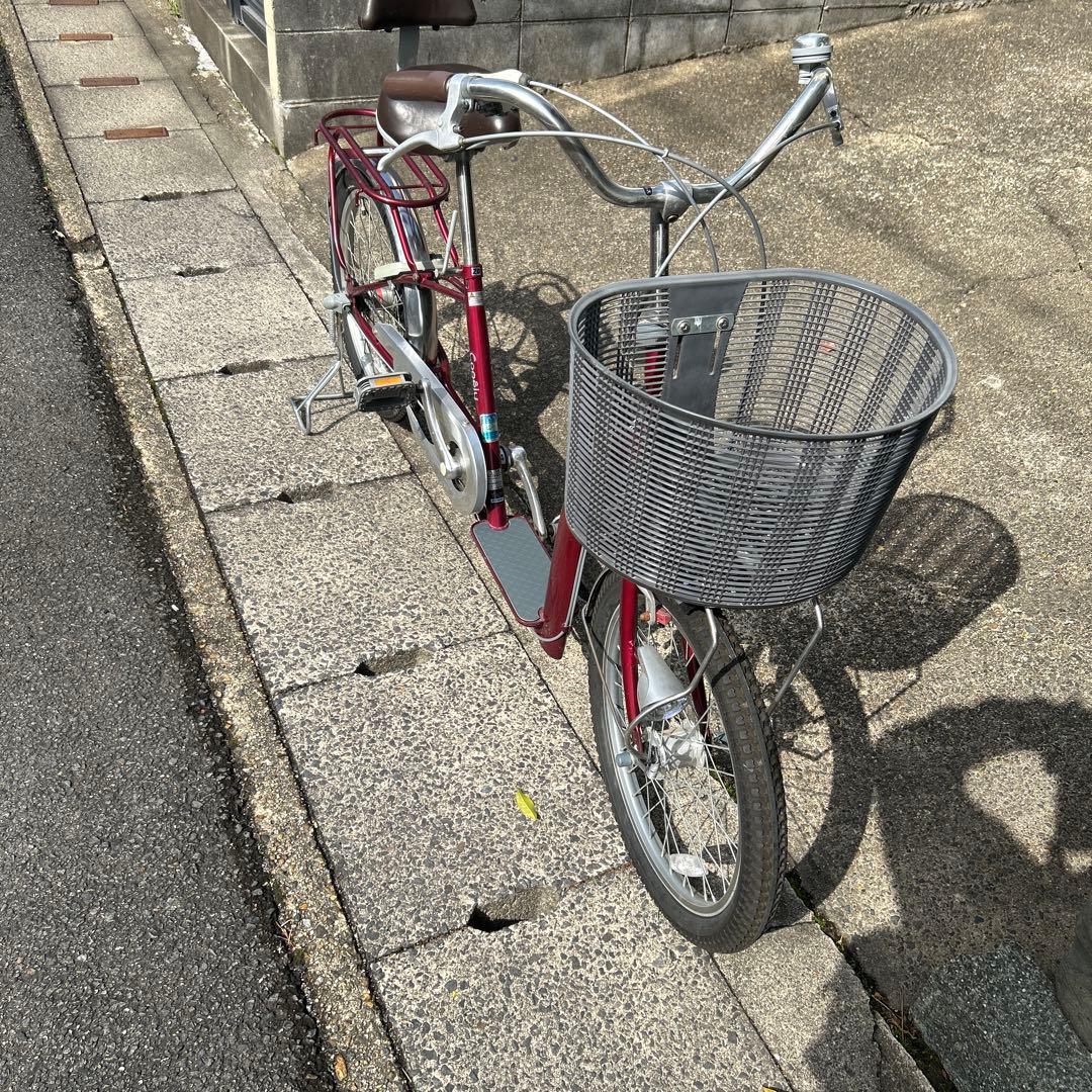 シニア向け自転車　こげーる　赤色 前面バスケット付き