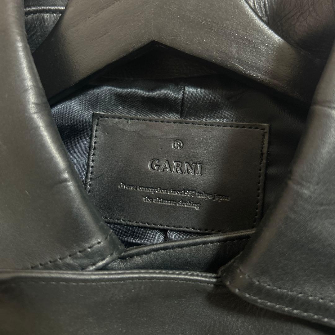 GARNI ガルニ ダブルライダースジャケット 黒 シルバー925