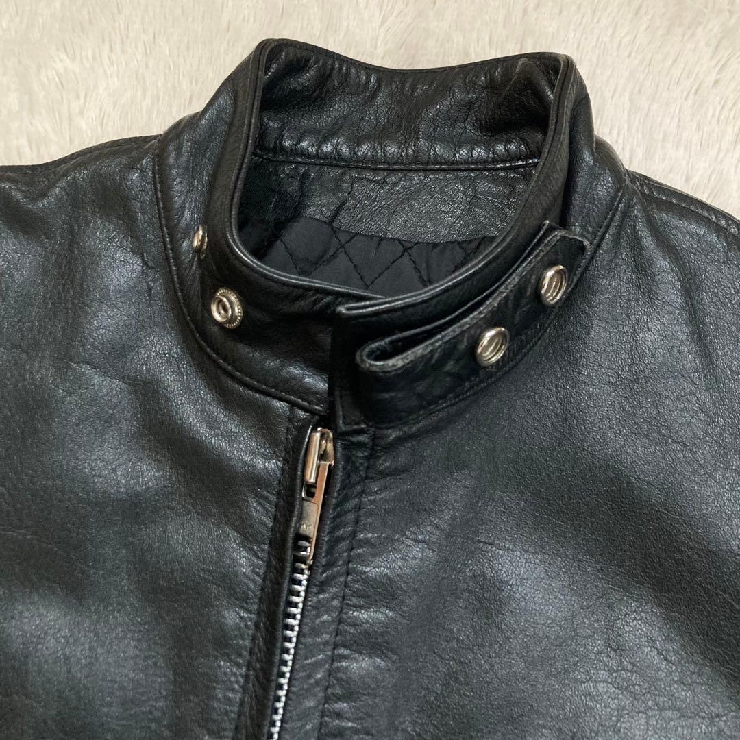 ✨状態良好✨HORN WORKS シングルライダース 裏地キルティング 黒 Ｍ