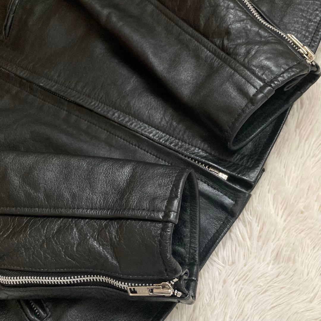 ✨状態良好✨HORN WORKS シングルライダース 裏地キルティング 黒 Ｍ