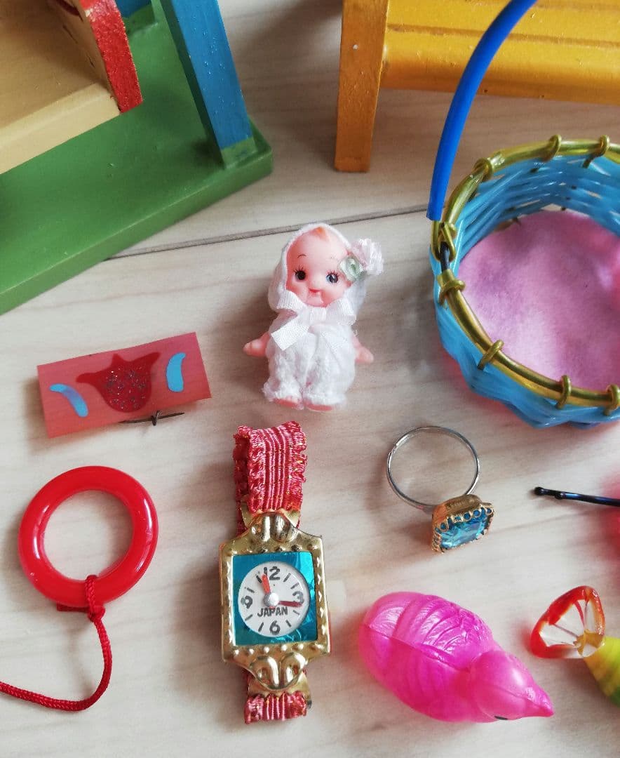 昭和レトロ玩具　ヘロヘロ人形　木の家具