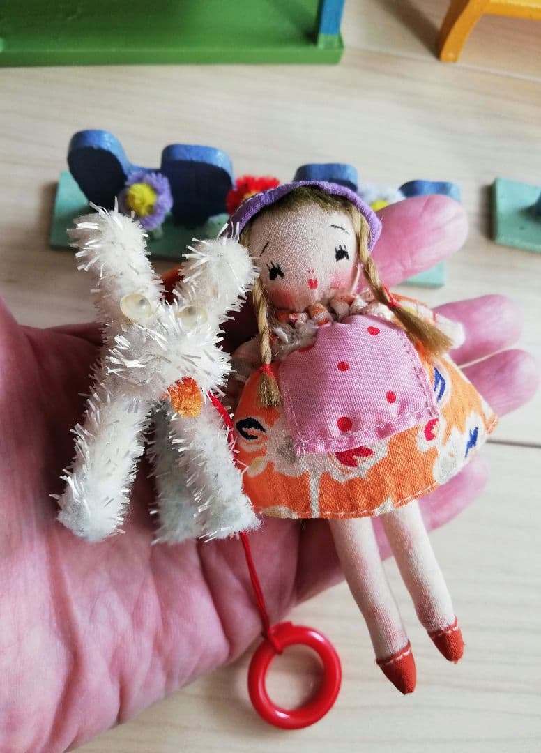 昭和レトロ玩具　ヘロヘロ人形　木の家具