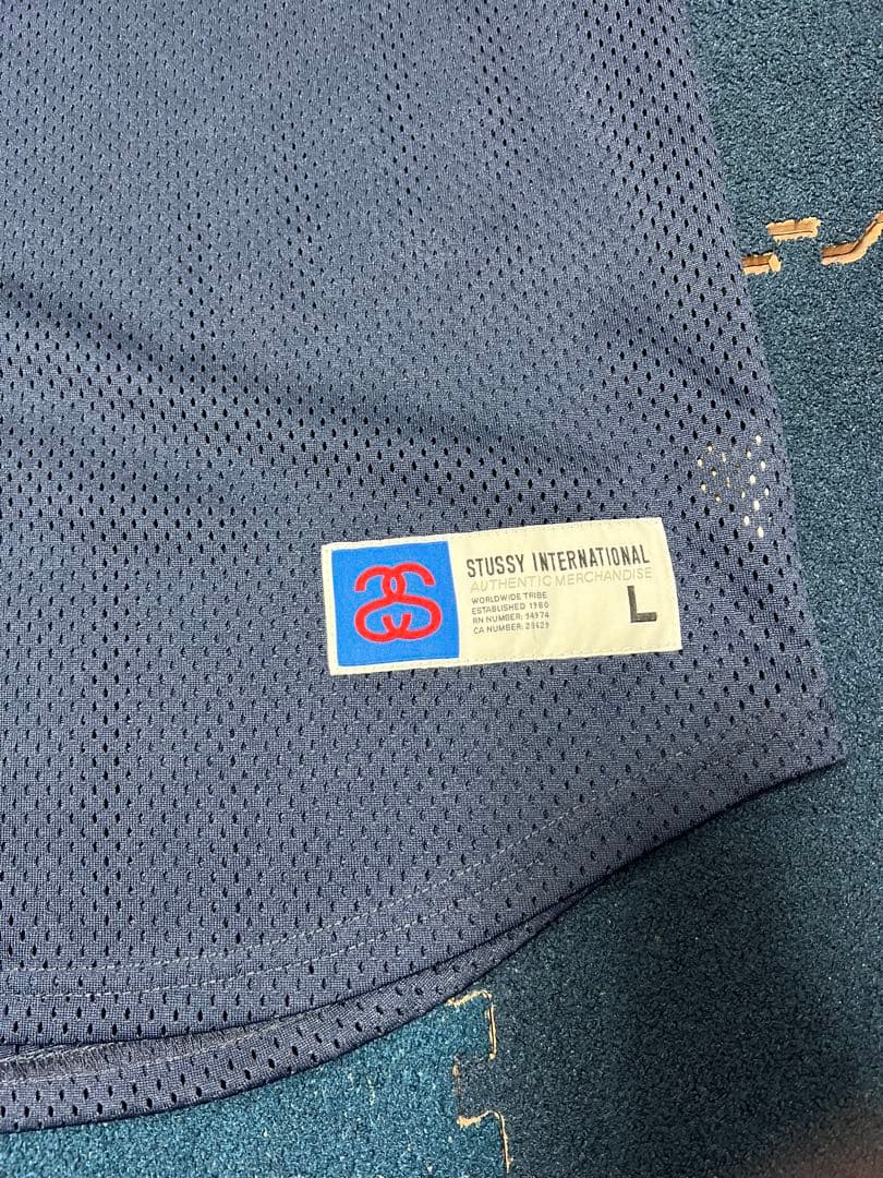 マカマカ STUSSY ステューシー　ネイビー ベースボールシャツ　L