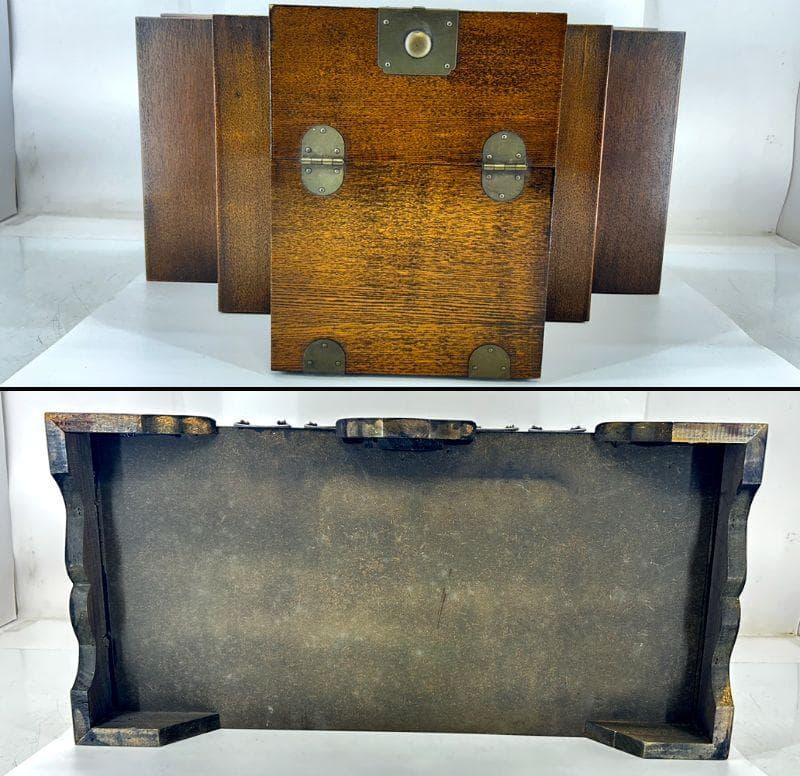 鏡付き階段箪笥 鏡台 時代箪笥 欅 和家具 レトロ家具