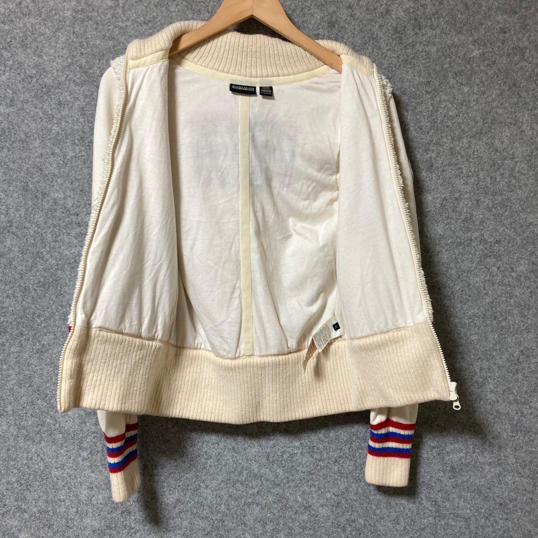 NAPAPIJRIアイボリー ボアジャケット レディース