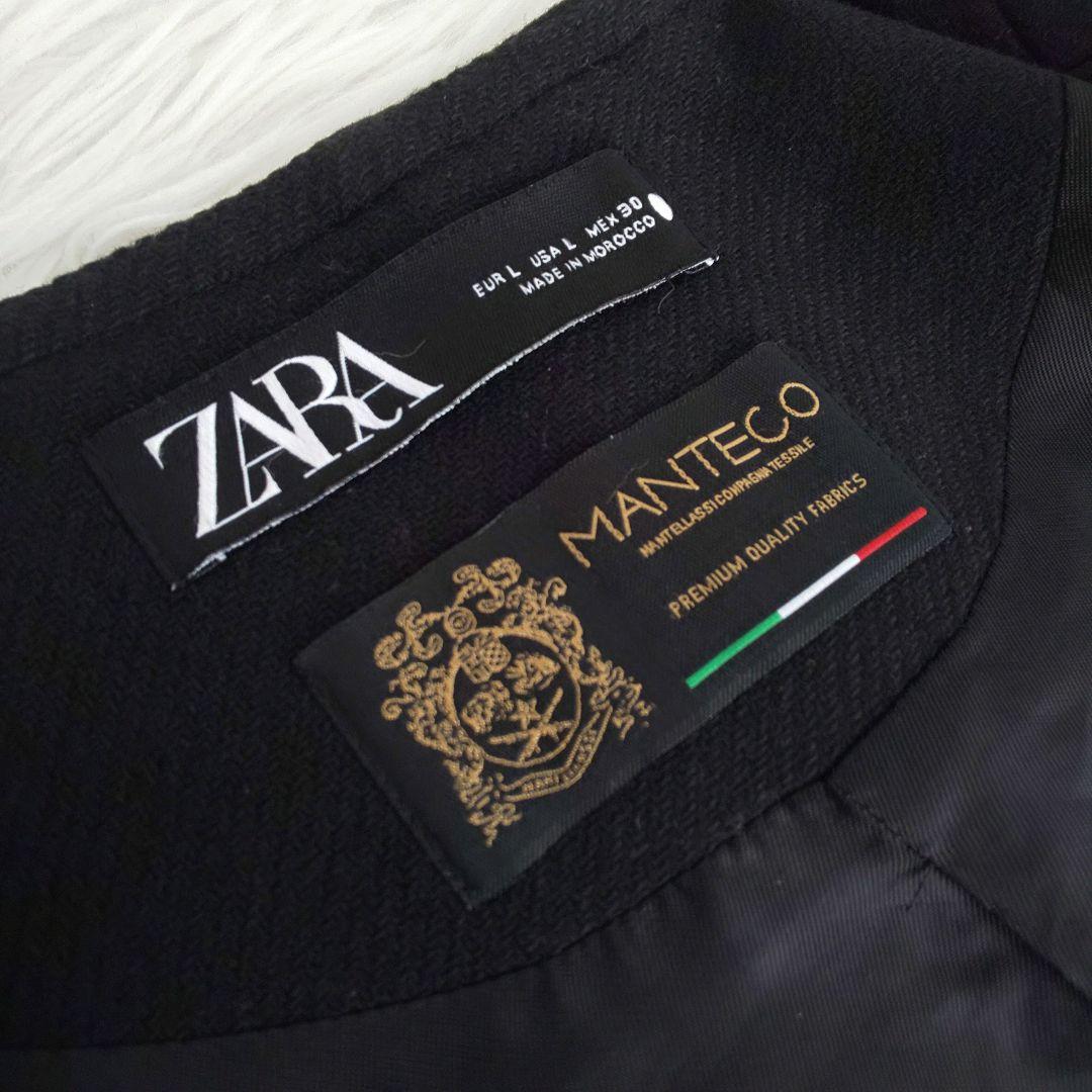 美品 ZARA ポンチョケープ L バックル付きケープコート マンテコ ゴールド