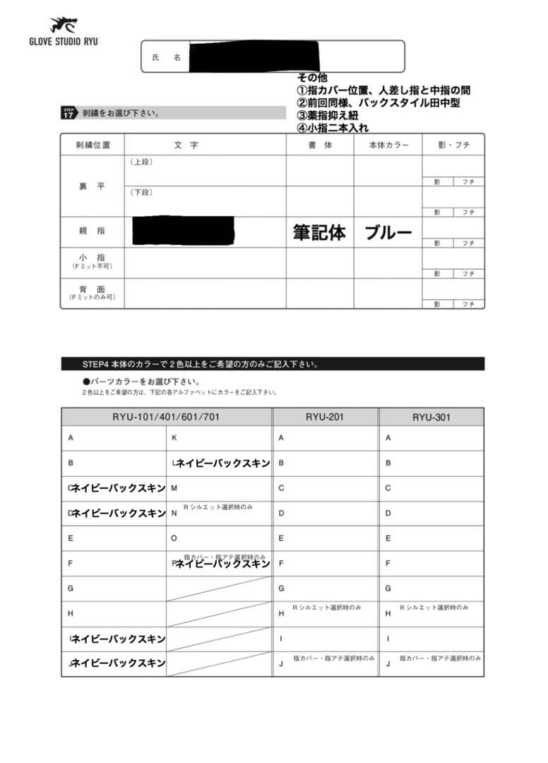 【貴重】 RYU 硬式 オーダー 投手用 廃盤 101型 即戦力