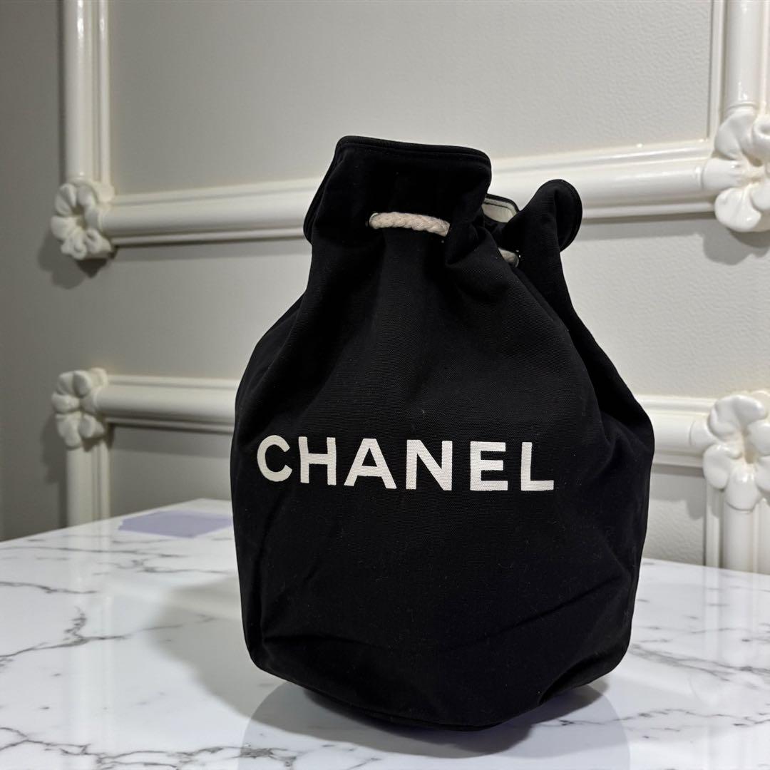 CHANEL シャネル ノベルティ プールバッグ 巾着バッグ キャンバスバッグ