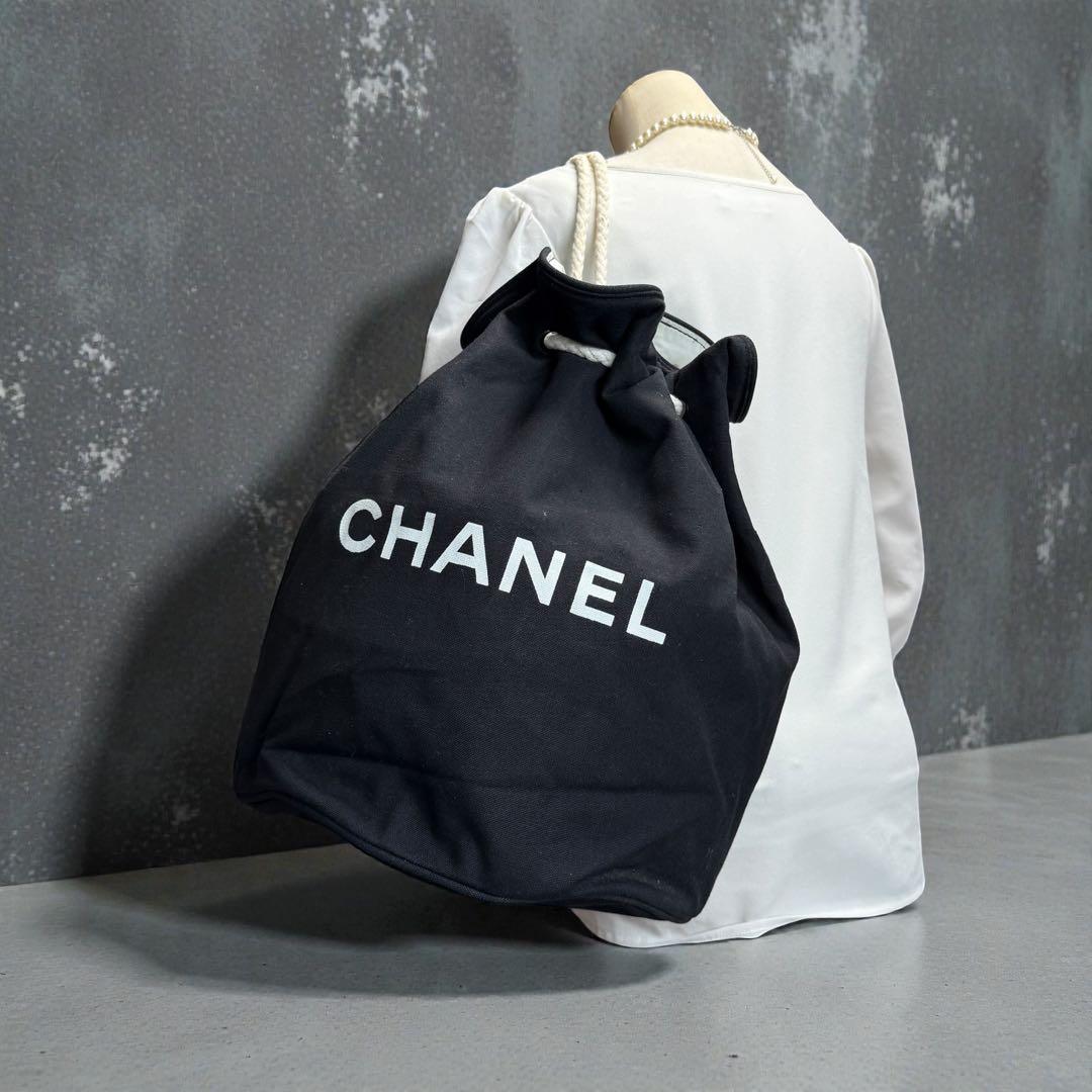 CHANEL シャネル ノベルティ プールバッグ 巾着バッグ キャンバスバッグ