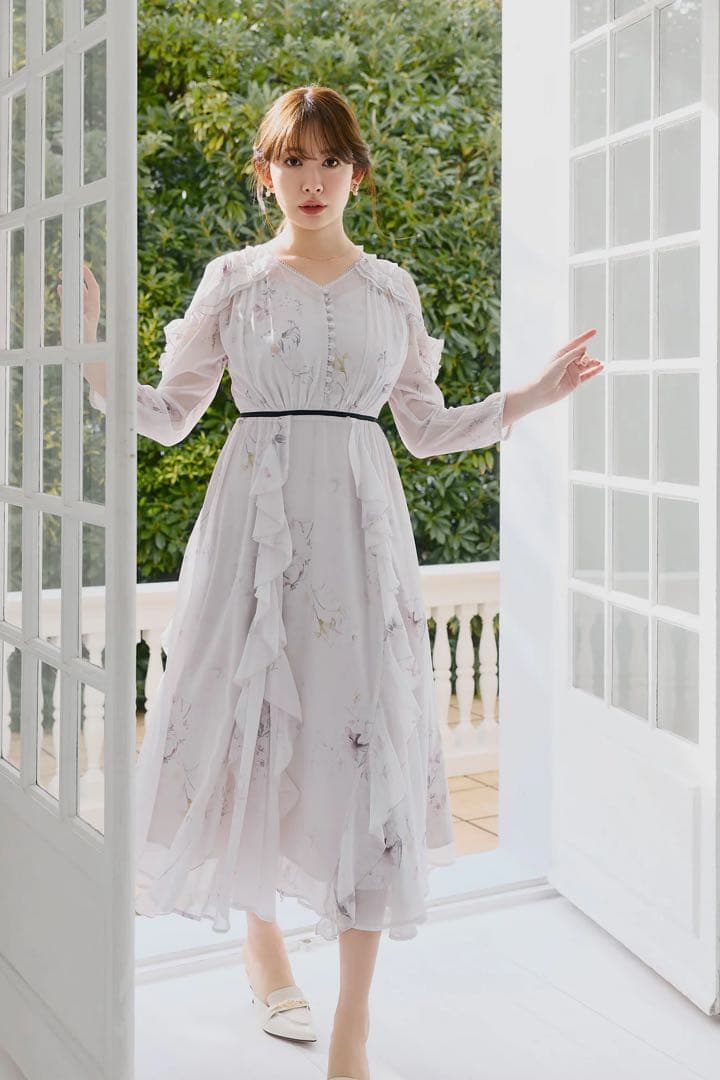 ワンピース Isette Floral Chiffon Dress light petale