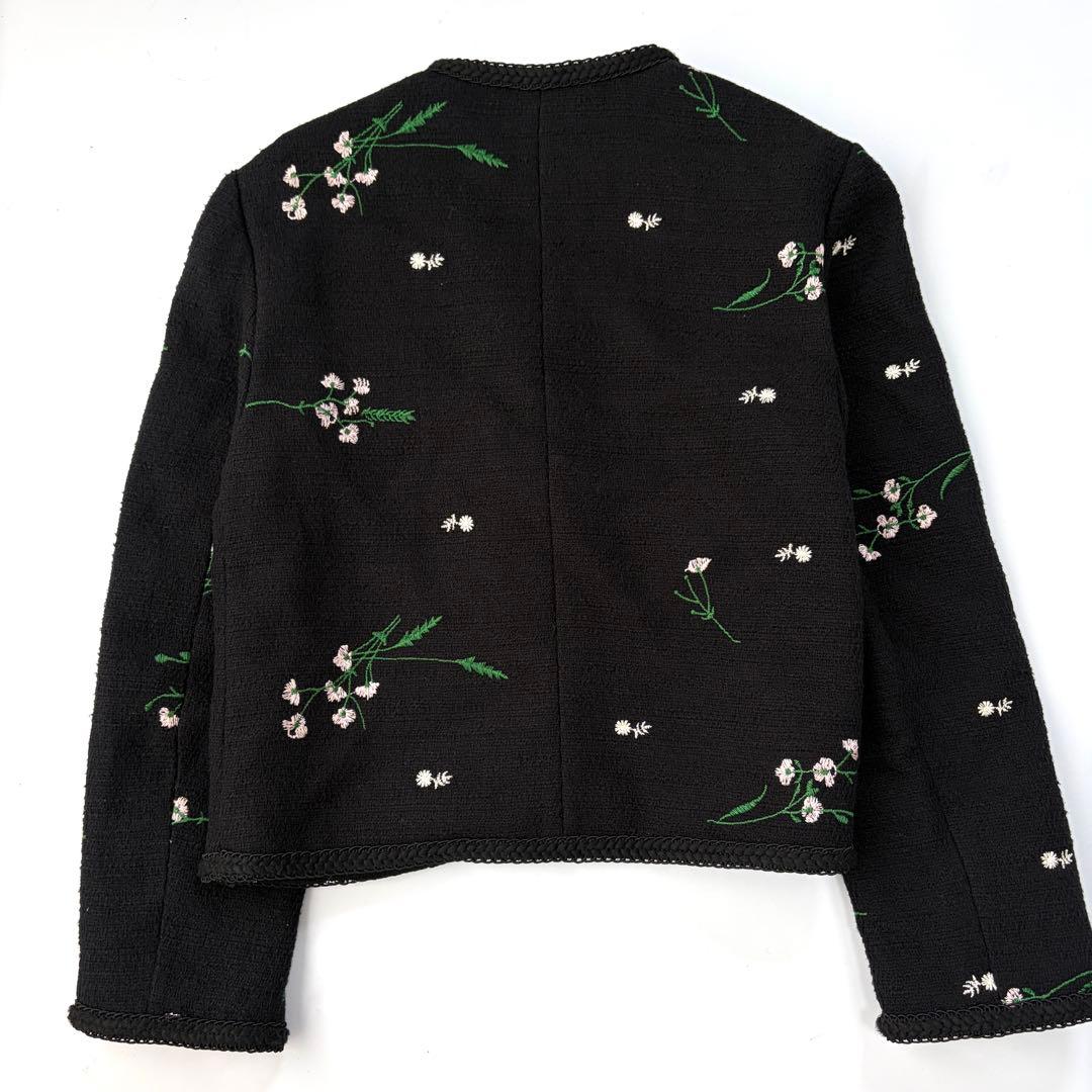 【美品】ZARA エンブロイダリーテクスチャージャケット　刺繍　セットアップ