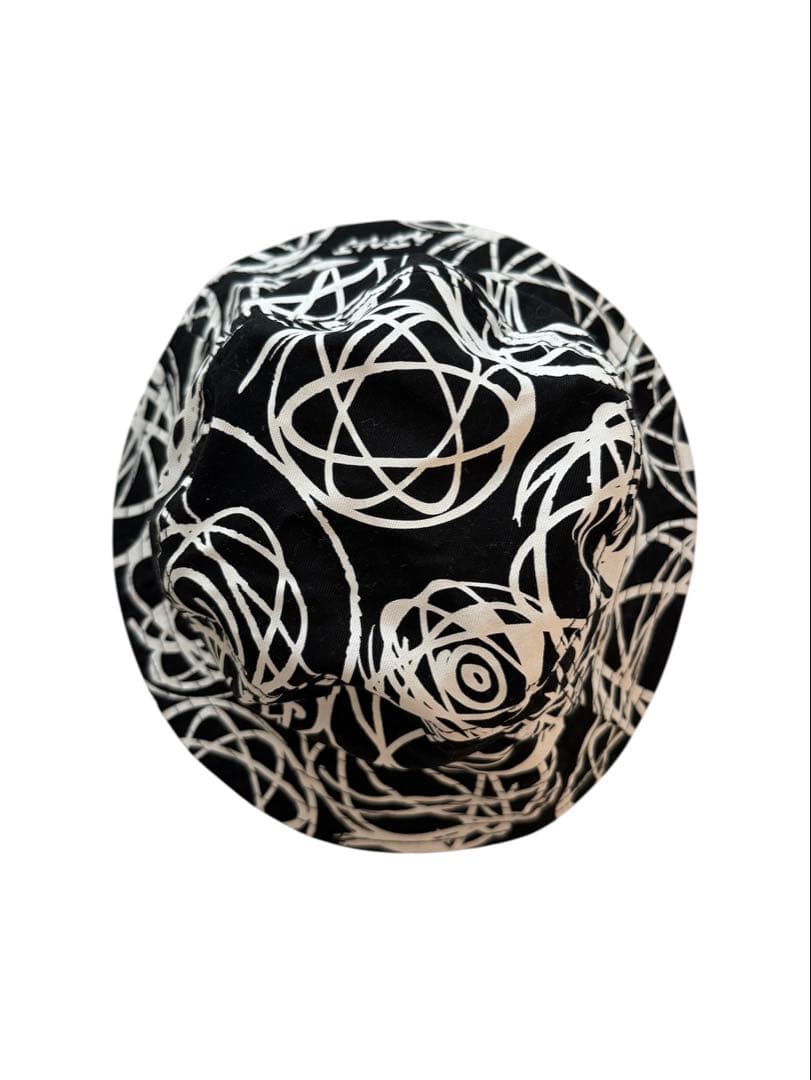 Stussy バケットハット ブラック ホワイト