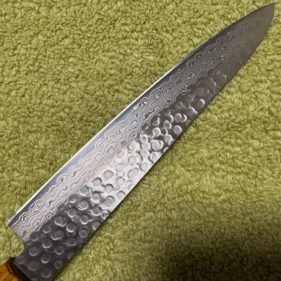 唐津厚広 ペティ 包丁 150mm 5寸 VG10 ダマスカス 樫 新品 日本製