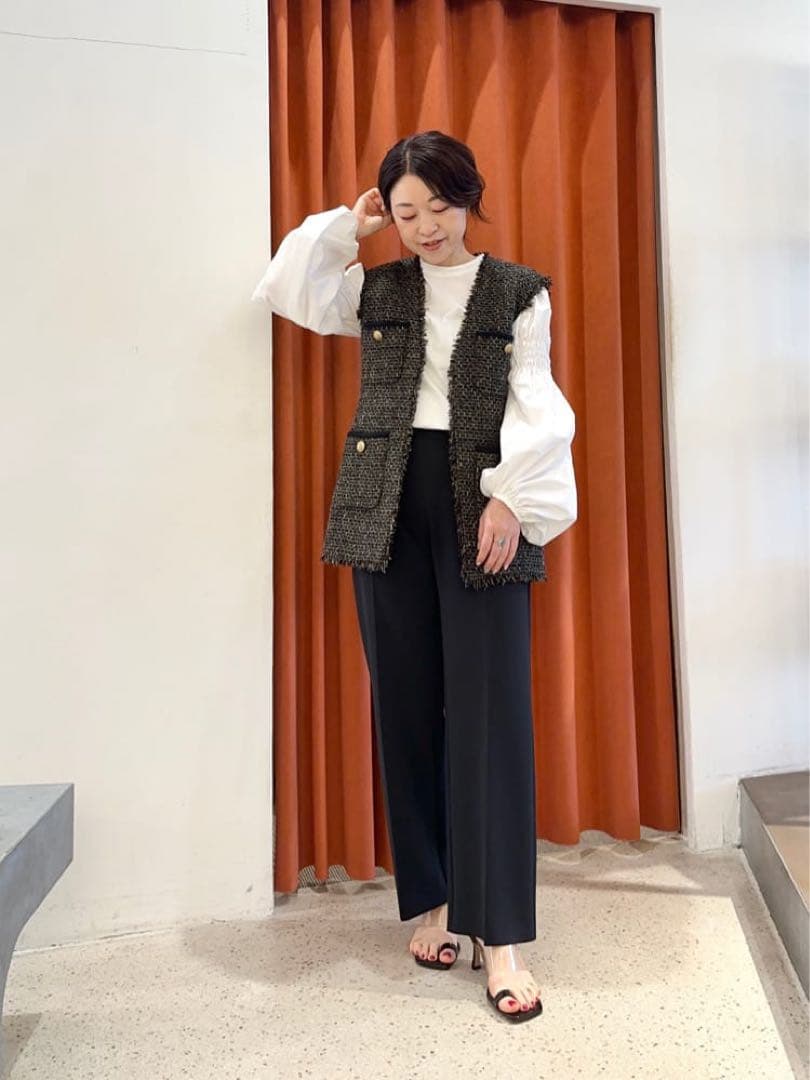 美品 Whim Gazette リントン ジレ ツイード 卒業式