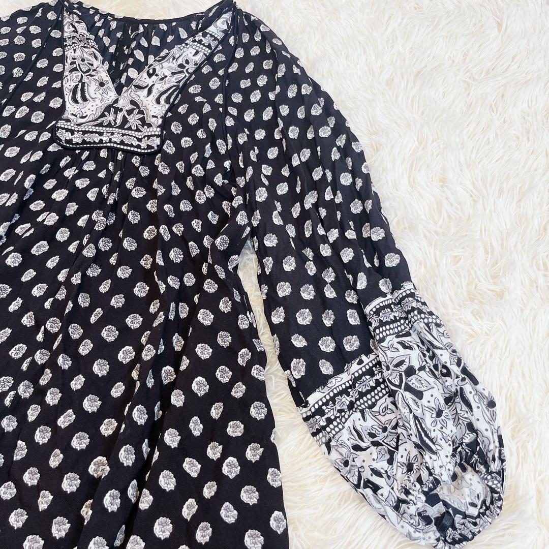 【美品】【完売品】SLOBE IENA インドパネルパターンワンピース　黒M