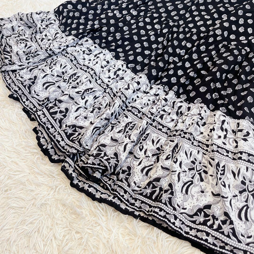 【美品】【完売品】SLOBE IENA インドパネルパターンワンピース　黒M