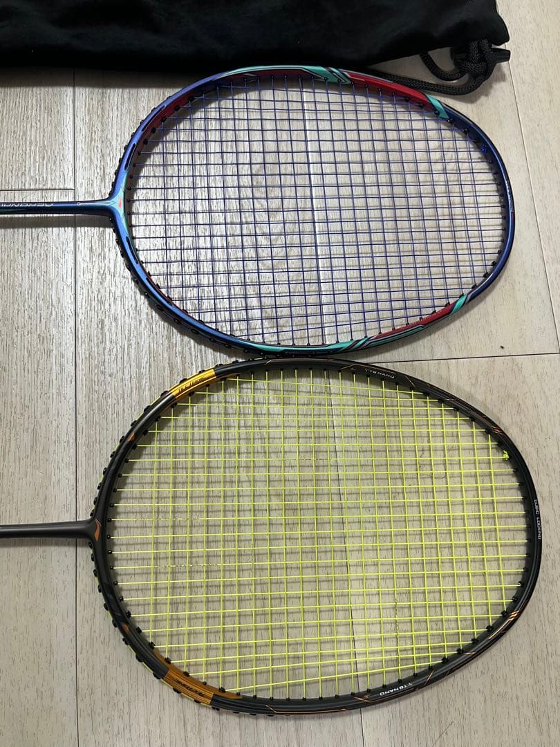 未使用！渡辺勇大使用モデル！LI-NING 9000C等バトミントンラケット２点