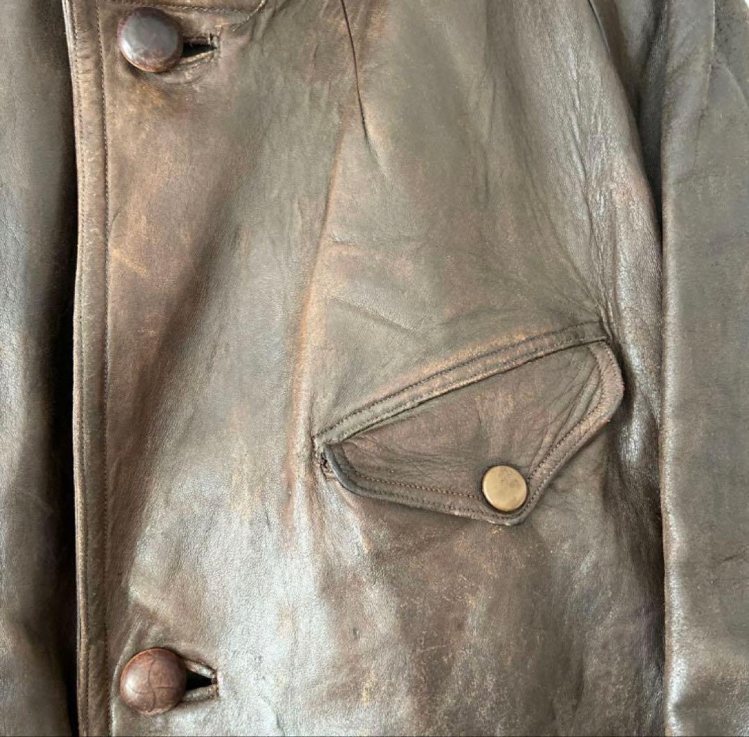30s40s french militaryアビエーターコート　モールスキン