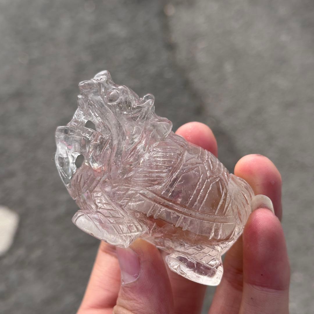 天然石水晶のロングイ　置物　ご購入前に在庫確認G.1411