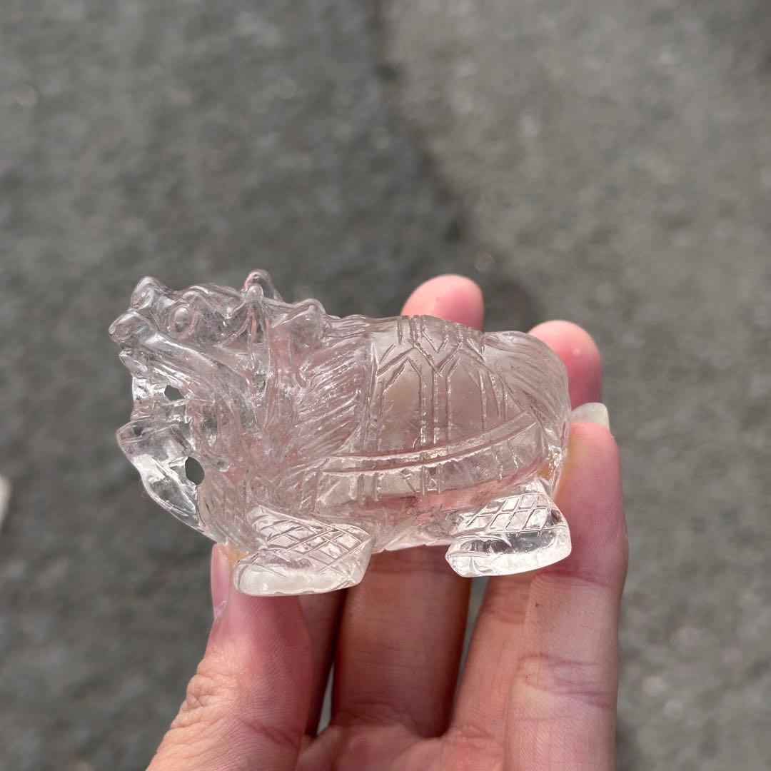 天然石水晶のロングイ　置物　ご購入前に在庫確認G.1411