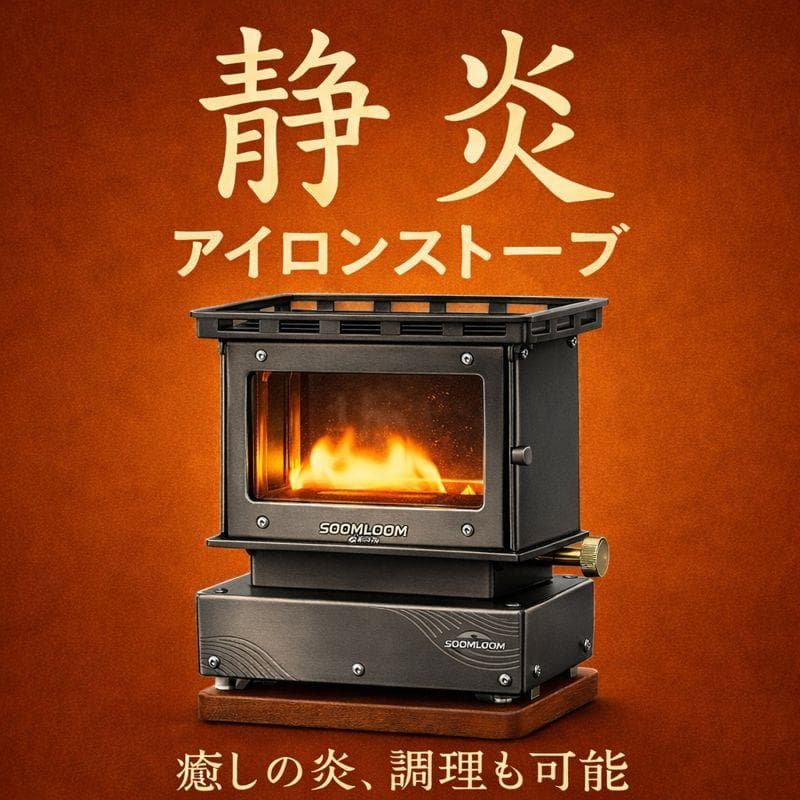 0301 新発売 軽量チタン調 アイロンストーブ 炎鑑賞 キャンプ 灯油 小型