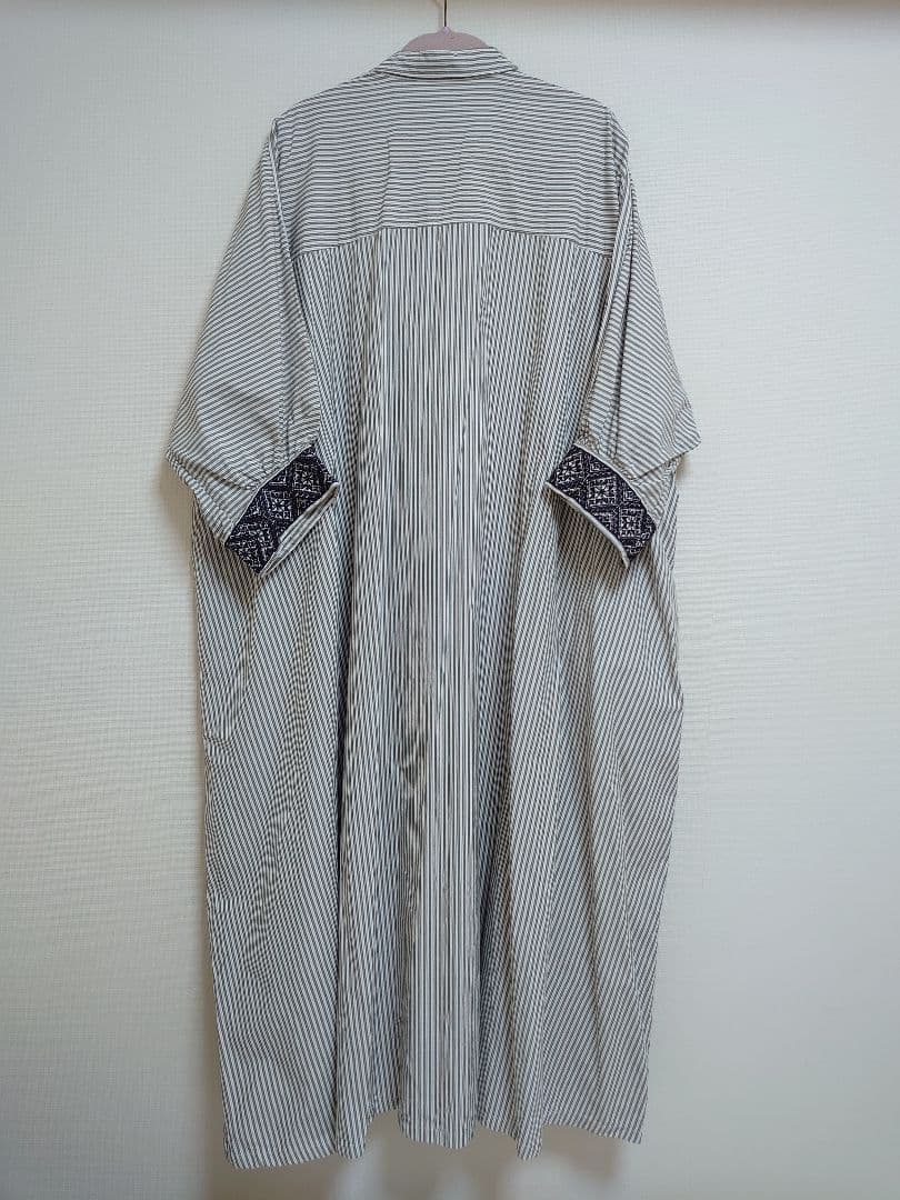 【モカ】ヌキテパ ✕ BEAMS ストライプ シャツワンピース