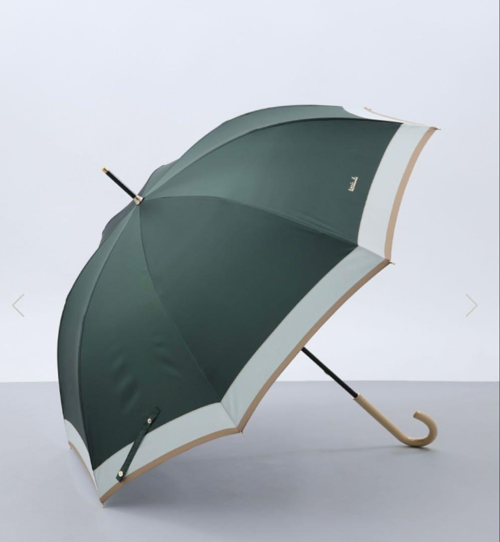 ★新品★アニエスベー　折りたたみ　雨傘　バイカラー　グリーン　トレカ　軽量