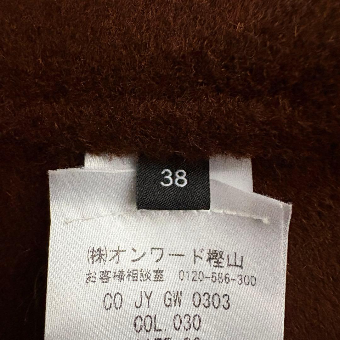 上質✨ JOSEPH ウールカシミヤケープ 茶 ピンク レザー縁取り38