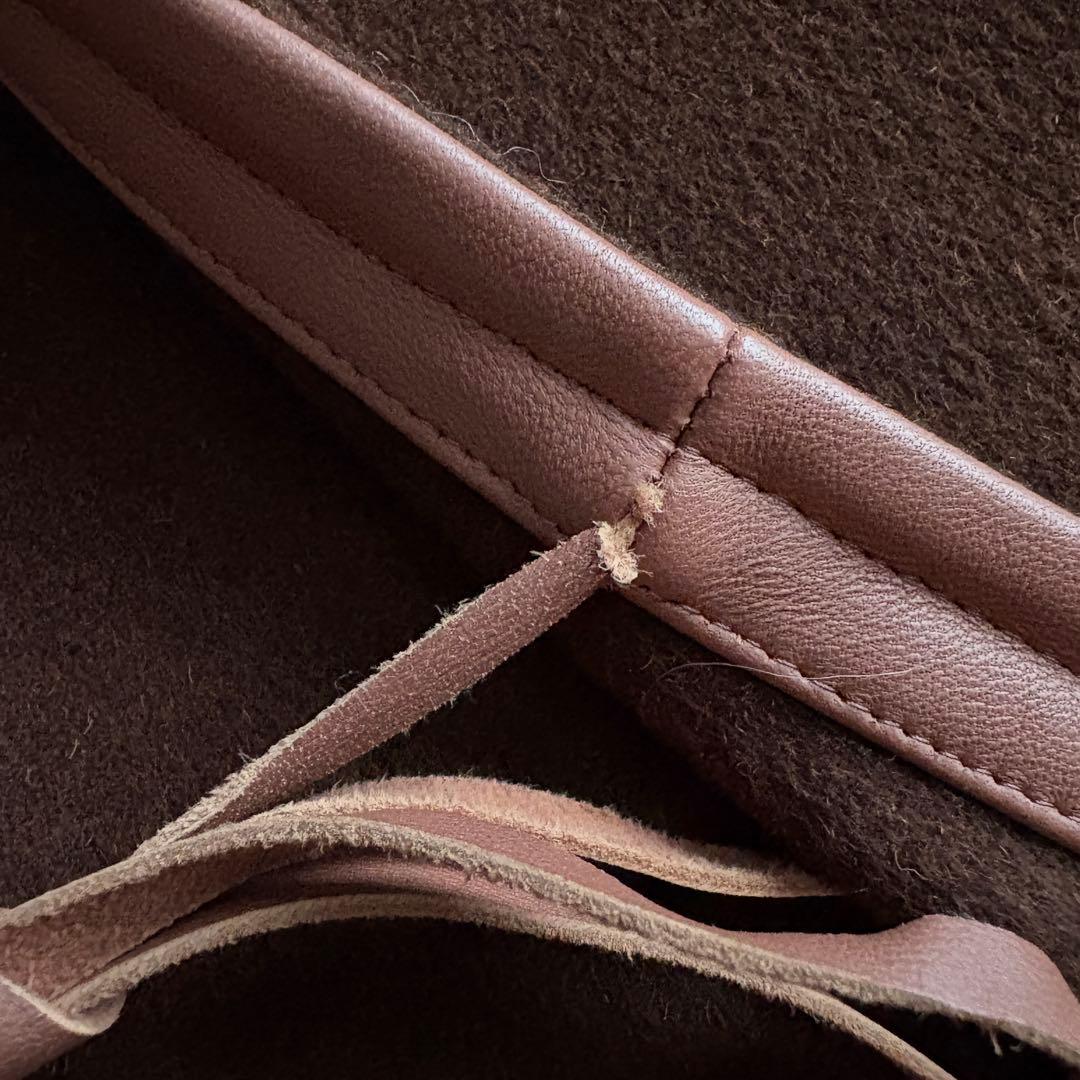 上質✨ JOSEPH ウールカシミヤケープ 茶 ピンク レザー縁取り38