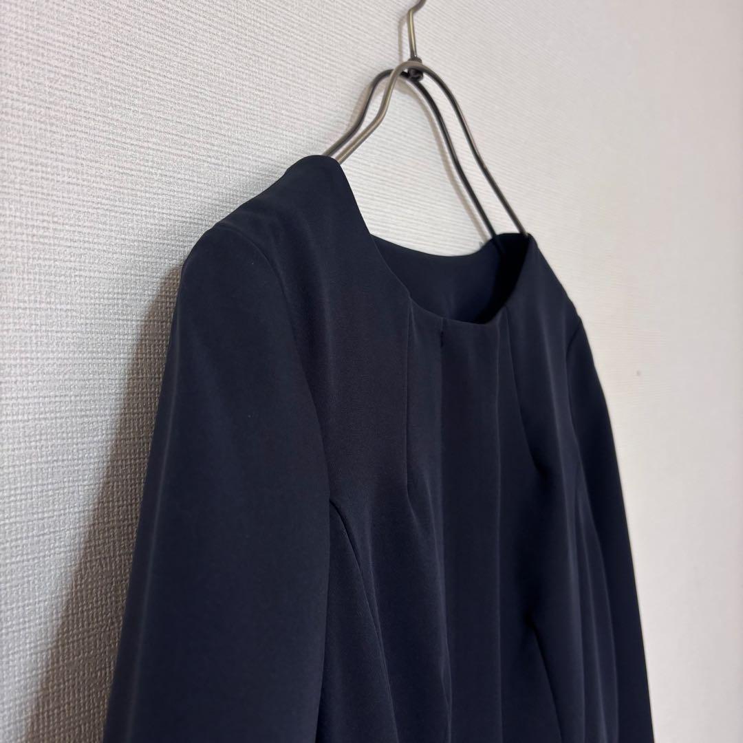 ルイルエブティック　フィット&フレアロングワンピース 卒業 入学ネイビー S