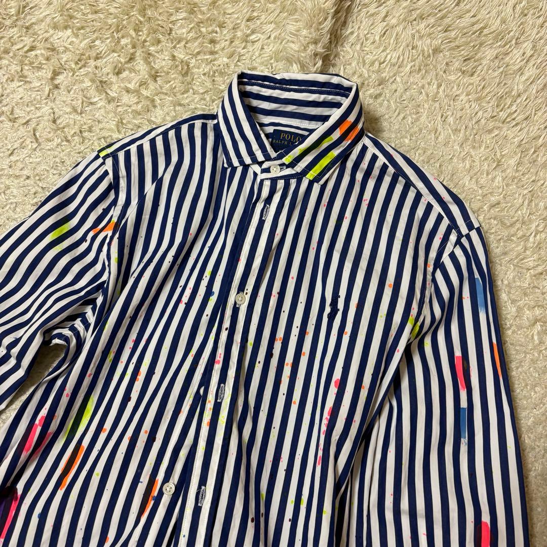 極美品 ポロラルフローレン シャツ スプラッターペイント M RELAXED
