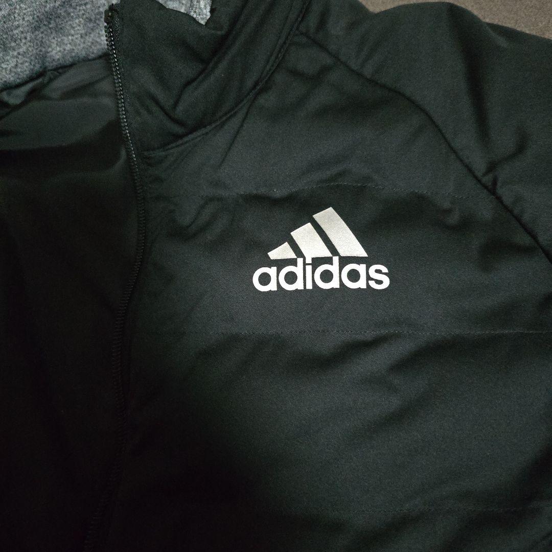 adidas ゴルフダウンジャケット 黒 グレー