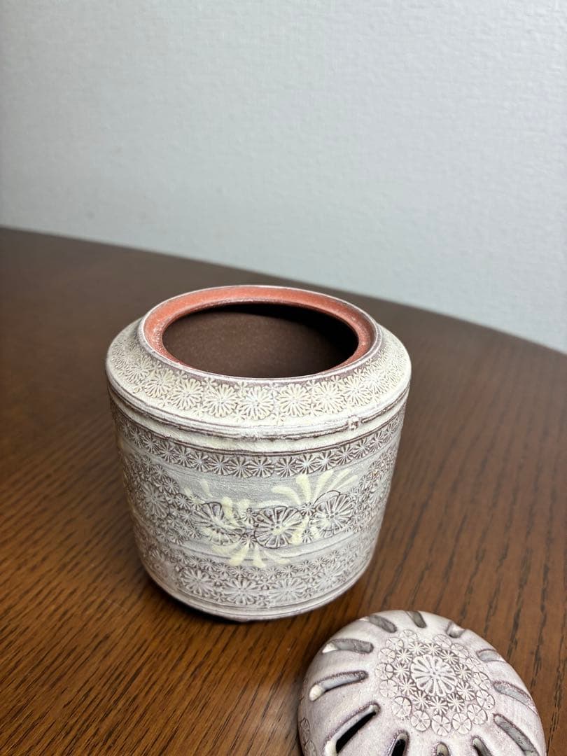京焼 香炉 清水焼 森里陶楽 森里秀夫 紫三島