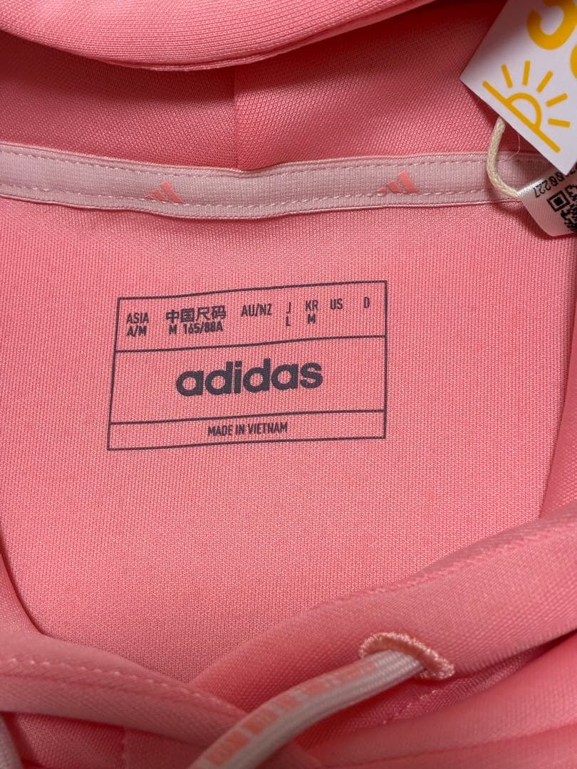 新品L【3点セット】アディダス ダンボールニット ピンクセットアップ 白キャップ