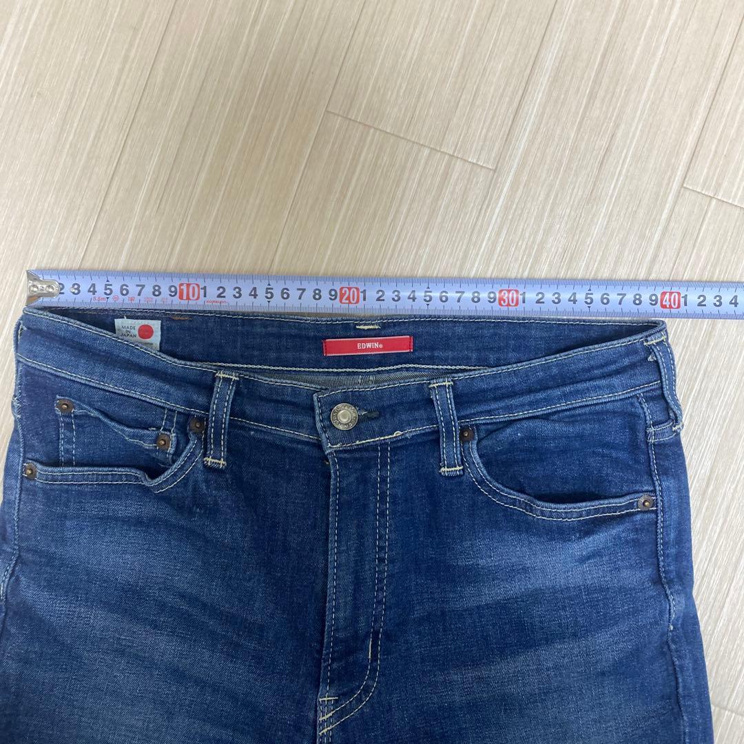 餅*ぎ様 レディースEDWIN股上深めスキニージーンズストレッチ素材サイズL
