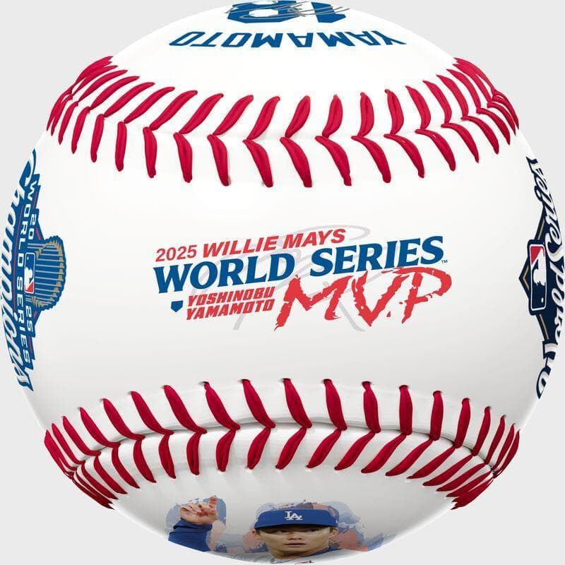 ドジャース 山本由伸 2025 ワールドシリーズ MVP記念ボール 専用ケース付