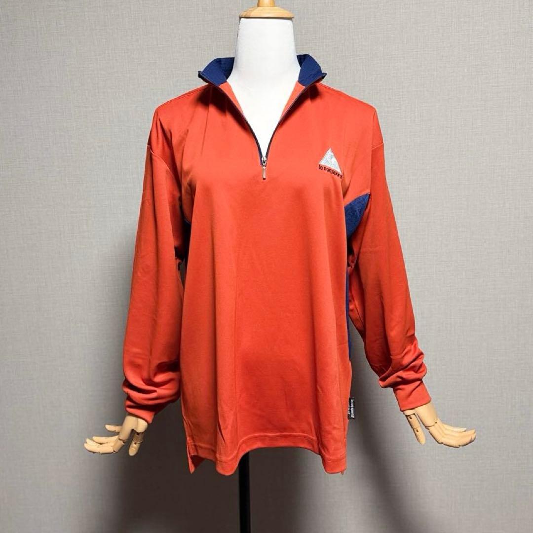 極美品 ルコック ゴルフ ハーフジップ M オレンジ メンズ 長袖　春夏