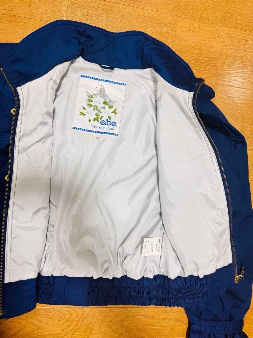 elbe スキーウェア上下 L 青 クリーニング済 美品 レトロ