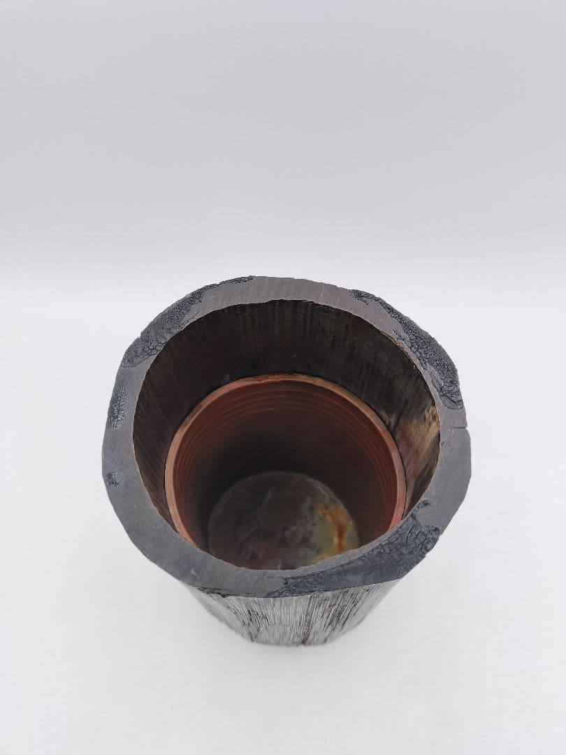 c991 竹 花入 手付 大 アジロ 唐物 写 茶道具 古物