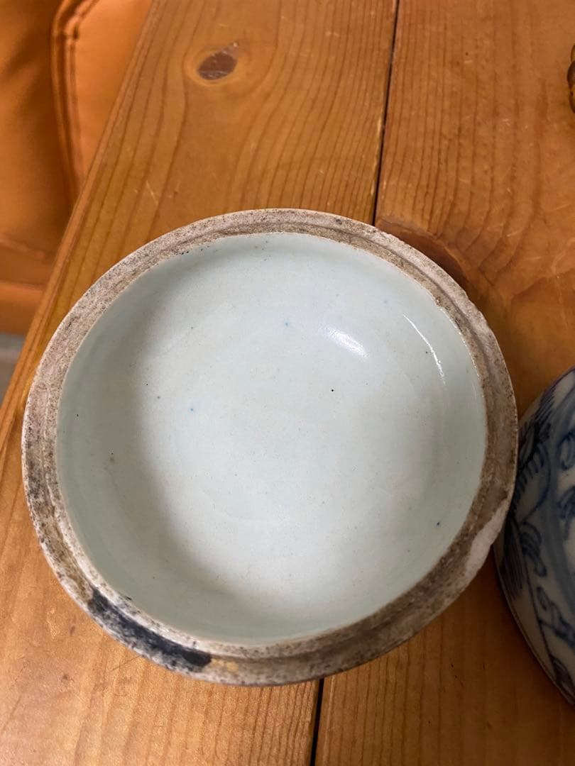 青花 香合 清朝 唐物 中国美術