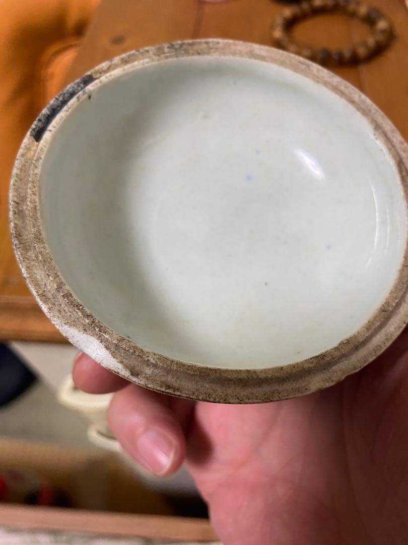 青花 香合 清朝 唐物 中国美術