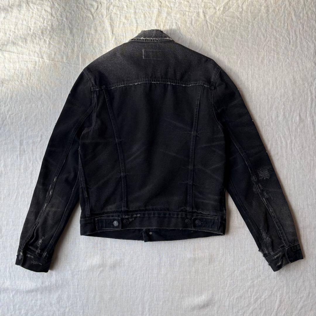 DENIM&SUPPLY ダメージ スターワッペン ブラック デニムジャケット