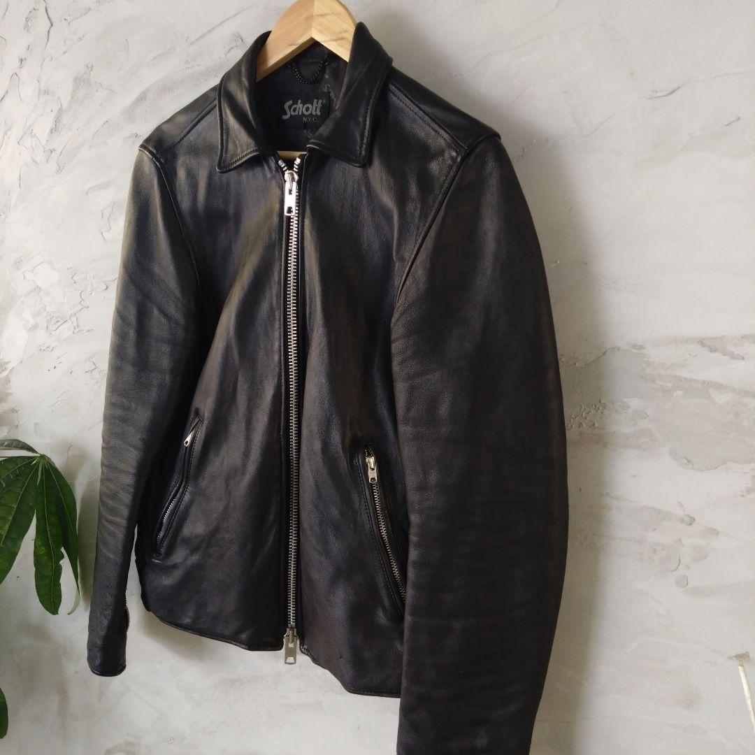 定価15万円相当 Schott シングルライダース ブラックレザー S