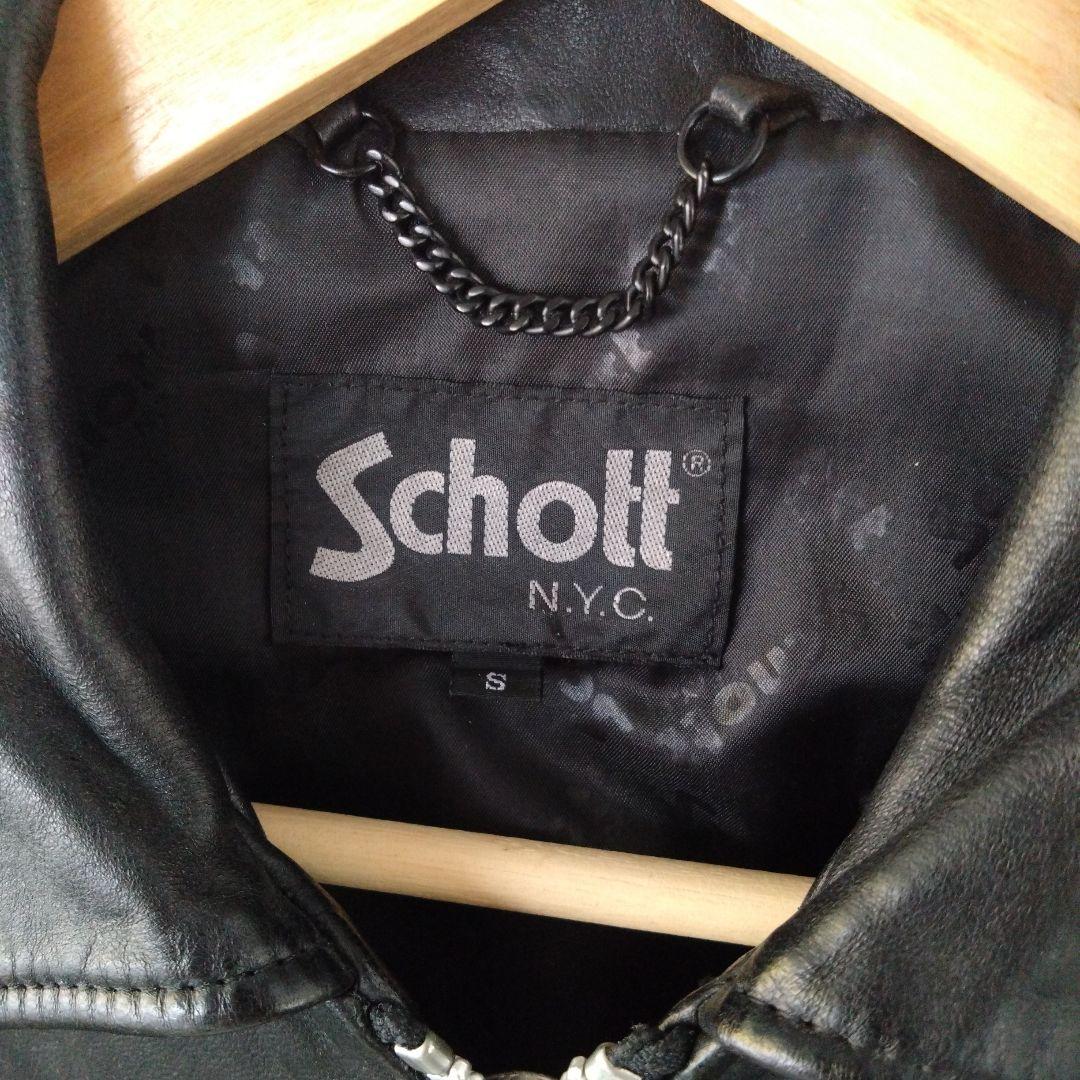 定価15万円相当 Schott シングルライダース ブラックレザー S