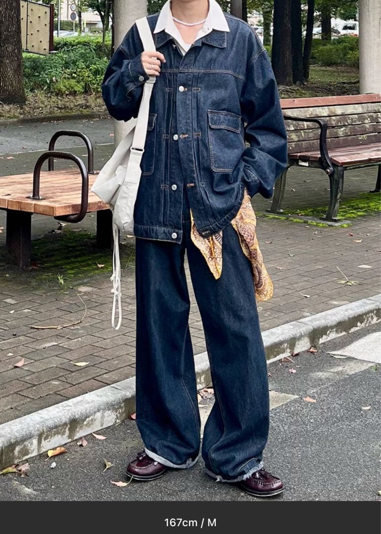 【美品】EMMA CLOTHES デニム セットアップ インディゴブルー　完売品
