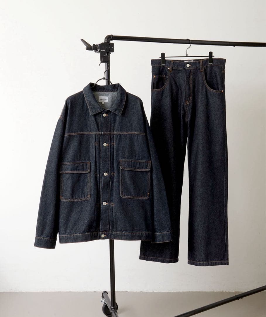 【美品】EMMA CLOTHES デニム セットアップ インディゴブルー　完売品