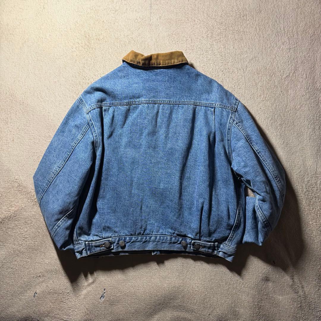 80s LIBERTO デニムジャケット ショート丈 ブラウン襟　裏地ネル