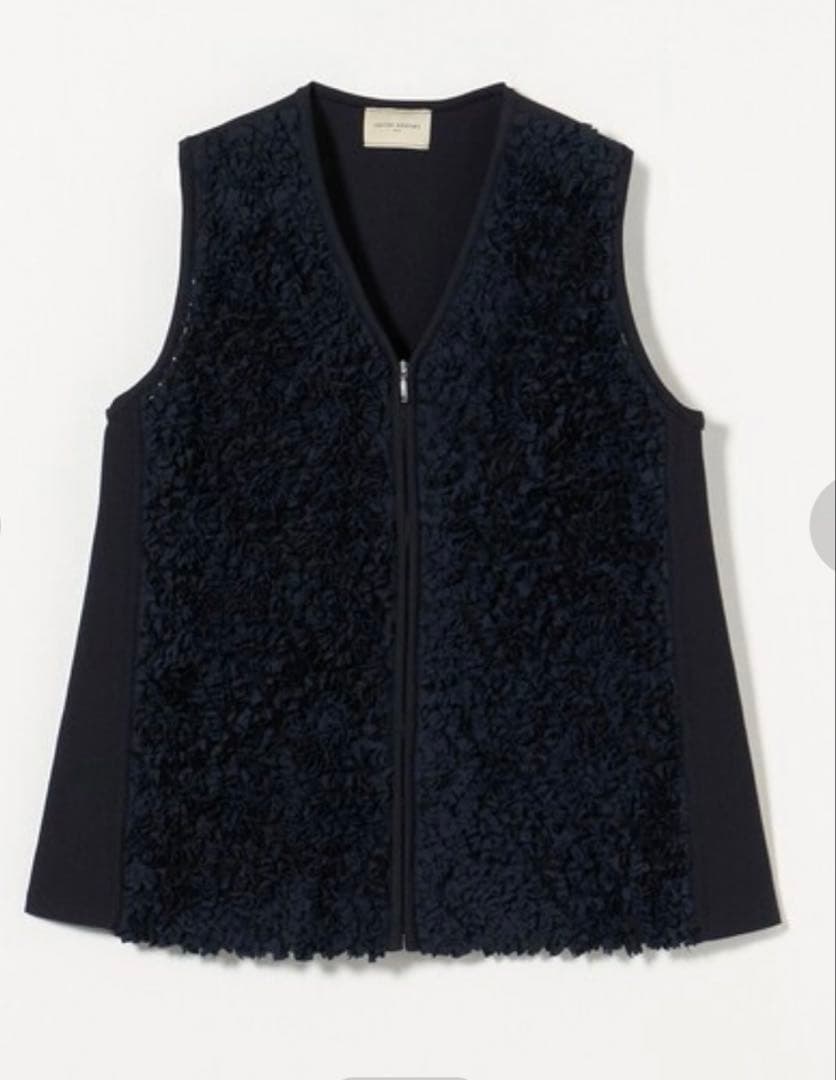 UNITEDARROWS フラワーチュールニットベスト黒ユナイテッドアローズ