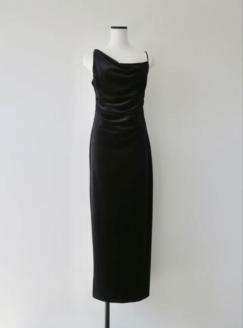 ワンピース celon velour asymmetry drape cami dress