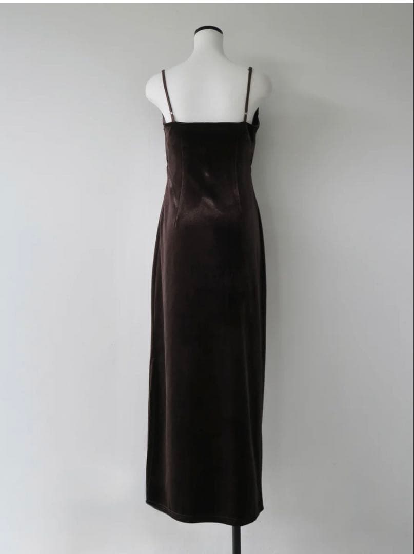 ワンピース celon velour asymmetry drape cami dress